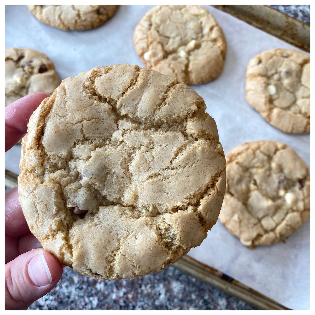 Chocolate Chip Cookie with a Caramel Centre