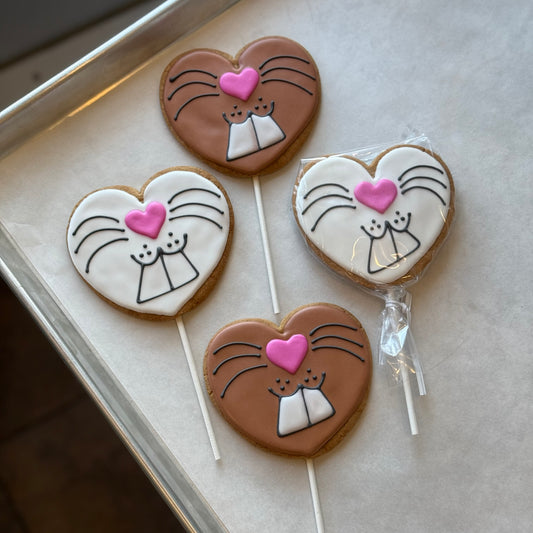Bunny Heart Face Cookie-on-a-Stick